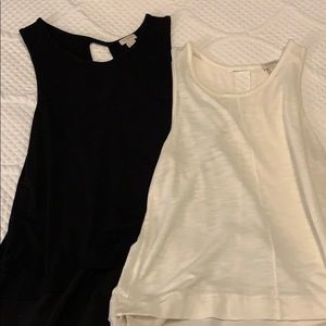 Jcrew tank pair, Black and Ivory